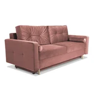Sofy i kanapy - Sofa STELLA w kolorze różowym z funkcją spania i pojemnikiem na pościel - miniaturka - grafika 1
