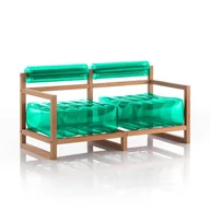 Sofy ogrodowe - YOKO SOFA EKO WOOD FRAME GREEN - miniaturka - grafika 1