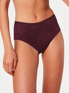 Majtki damskie - Triumph Figi klasyczne z wysokim stanem Amourette Charm 10216997 Bordowy - miniaturka - grafika 1