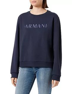 Bluzy damskie - Armani Exchange Sustainable damska bluza z nadrukiem logo, liliowy, XS - grafika 1