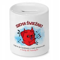 Skarbonki - Skarbonka na Powitanie w Pracy Idealne na Prezent z Nadrukiem ze Zdjęciem - miniaturka - grafika 1