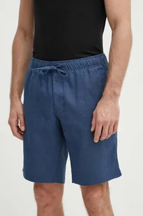 Tommy Hilfiger szorty lniane kolor granatowy MW0MW34498 - Spodenki męskie - miniaturka - grafika 1