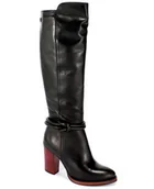 Kozaki damskie - Kozaki damskie Carinii B4041/C-E50 czarne słupek eleganckie r.36 - miniaturka - grafika 1