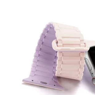 Dux Ducis Strap (Armor Version) pasek Apple Watch SE, 8, 7, 6, 5, 4, 3, 2, 1 (41, 40, 38 mm) silikonowa magnetyczna opaska bransoleta różowo-fioletowy - Akcesoria do smartwatchy - miniaturka - grafika 4