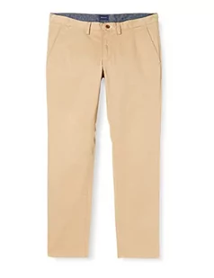 GANT Spodnie męskie Hallden Twill Chinos, khaki (Dark Khaki), 36 PL - Spodnie męskie - miniaturka - grafika 1