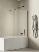 Parawany nawannowe - Parawan nawannowy New Trendy New Soleo 80x140 cm 1-częściowy stały uniwersalny grafitowy P-0161-WP - miniaturka - grafika 1