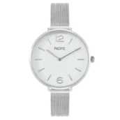 Zegarki damskie - Srebrny damski zegarek z bransoletą mesh PACIFIC X6168-01 - miniaturka - grafika 1