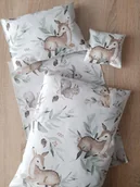 Domki dla lalek - Pościel dla lalki do wózka łóżeczka kołyski 4 elementy sarenki - miniaturka - grafika 1