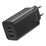 Ładowarki do telefonów - Ładowarka sieciowa Vention FEDB0-EU 2xUSB-C 1xUSB-A 65W/30W/30W GaN (czarna) - miniaturka - grafika 1