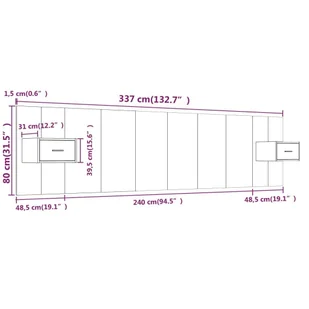 Lumarko Wezgłowie z szafkami, dąb sonoma, materiał drewnopochodny - Inne meble do sypialni - miniaturka - grafika 10