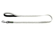 Smycze dla psów - Hunter SMYCZ DLA PSA CONVENIENCE REFLECT GLOW LEOPARD BIAŁA dł 120 szer 2cm - miniaturka - grafika 1