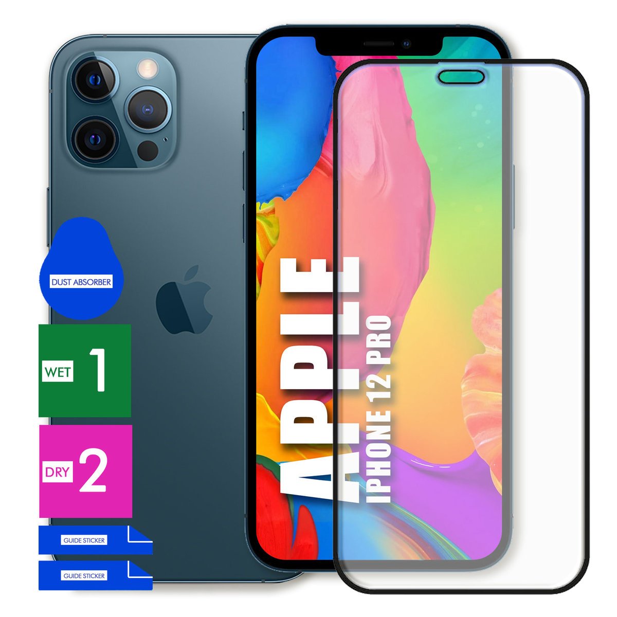 SZKŁO OCHRONNE DO APPLE IPHONE 12 PRO HARTOWANE 9H PEŁNE CAŁY EKRAN 5D