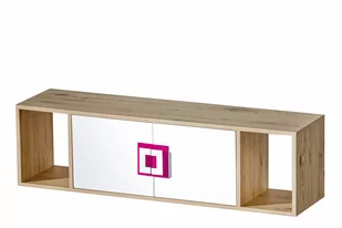 Półka wisząca CAMBI biały/jasny dąb/różowy / 120x33x31 cm - Półki do salonu - miniaturka - grafika 1