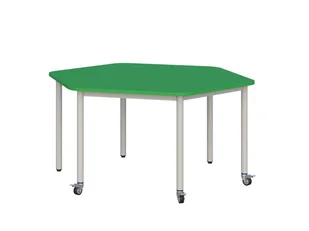Stolik mobilny szkolno-przedszkolny, blat sześciokątny (Nr 4, 5, 6) - Meble do szkół i przedszkoli - miniaturka - grafika 1