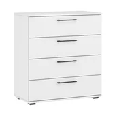 Komody - Komoda FLEX KM-1 biała z czterema szufladami - miniaturka - grafika 1