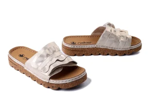 RIEKER V8763-60 beige, klapki damskie - Rieker - Klapki i japonki damskie - miniaturka - grafika 1