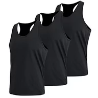 Koszulki sportowe męskie - MEETWEE Męska kamizelka tank top, Y-Back koszulka sportowa bez rękawów sportowa koszulka sportowa podkoszulek mięśnie siłownia kamizelki topy do biegania treningu treningu, czarny + czarny + czarny, M - miniaturka - grafika 1