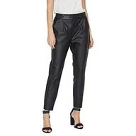 Spodnie damskie - VERO MODA VMEVA spodnie damskie z normalnym stanem, czarny, (M) W / 32L - miniaturka - grafika 1