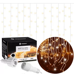 Kurtyna świetlna 500 led biały ciepły, flash biały zimny girlanda, lampki wewnętrzno-zewnętrzne sople - Pozostałe oświetlenie - miniaturka - grafika 1