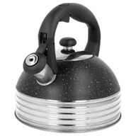 Czajniki na gaz - Czajnik stalowy z gwizdkiem na gaz indukcję 2.5L czarny marmurek nakrapiany BRUNBESTE BB-2474 - miniaturka - grafika 1