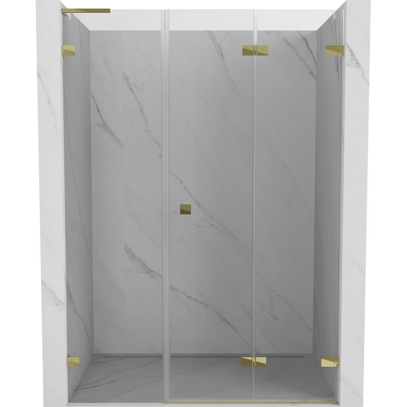Mexen Lunar-F L drzwi prysznicowe składane prawe 135 cm, transparent, złote - 836SL-135-050-50-00-P