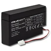Baterie do zasilaczy awaryjnych UPS - Qoltec Akumulator AGM Qoltec | 12V | 0.8Ah | max.12A 53029 - miniaturka - grafika 1