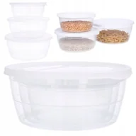 Pojemniki kuchenne - Zestaw 3 pojemników na żywność plastikowe okrągłe - miniaturka - grafika 1