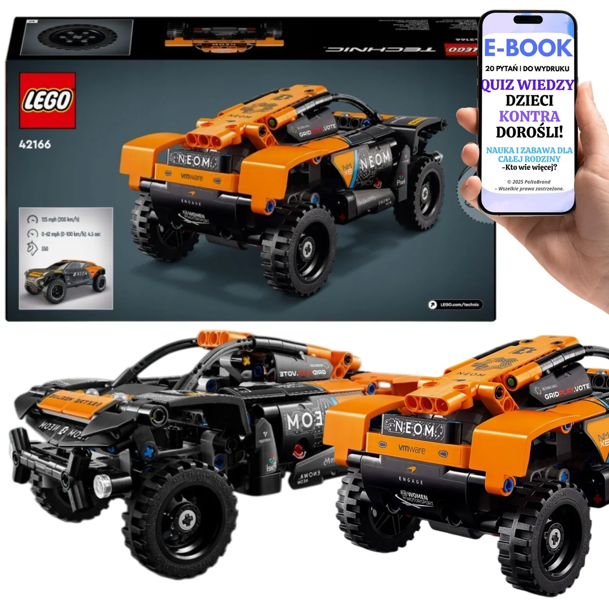 LEGO Technic 42166 dla Dziecka 7 lat+ • terenowe opony • zabawa w wyścigi