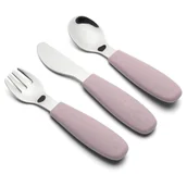 Sztućce dla dzieci - Nuuroo - 3 częściowy zestaw sztućców ze stali nierdzewnej JANA Woodrose - miniaturka - grafika 1