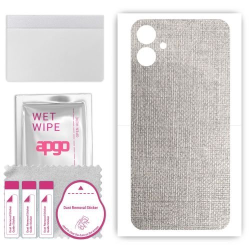 folia naklejka skórka strukturalna na TYŁ do Samsung Galaxy A05 - Tkanina Denim Szary - apgo SKINS