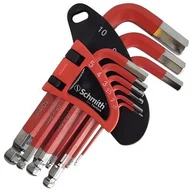 Klucze i nasadki - Klucze imbusowe zestaw 9szt. HEX krótkie 1,5-10mm imbus pokryty gumą - Schmith - miniaturka - grafika 1