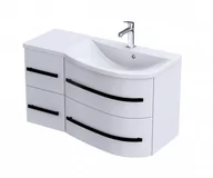 Szafki łazienkowe - Oristo Szafka wisząca podumywalkowa OPAL 90 cm, PRAWA BIAŁY POŁYSK, UCHWYT CZARNY OR30-SD4S-90-1-PV6 - miniaturka - grafika 1