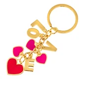 Breloki - Brelok z zawieszkami LOVE i serduszka - miniaturka - grafika 1