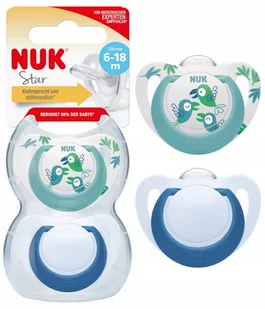 NUK smoczek do uspokajania silikonowy 6-18 m Star Boy x 2 szt - Smoczki uspokajające - miniaturka - grafika 1