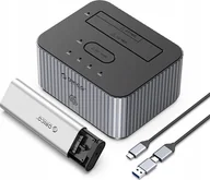 Obudowy i kieszenie na dyski twarde - Stacja dokująca do dysków z funkcją klonowania M.2 NVME + 2,5"/3,5 HDD / 2,5" SSD - szara 6942227137548 - miniaturka - grafika 1