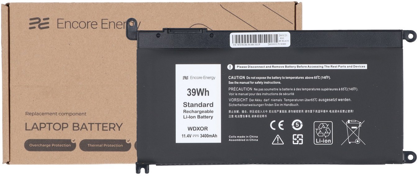 Bateria Encore Energy Nowa Bateria Encore Energy do Dell Inspiron 13 5368 5378 5379 39Wh 11.4V 3400mAh WDXOR