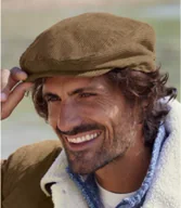 Czapki męskie - Sztruksowa czapka z daszkiem Mężczyzna Atlas For Men - Kolor : Brązowy - Rozmiar : 59/61 - miniaturka - grafika 1