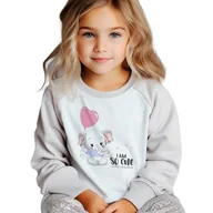 Moda i Uroda OUTLET - PIŻAMA SZARA Dziecięca Do Szkoły Dla Miłośników ZWIERZĄTEK CUTE Wzory - 110 - miniaturka - grafika 1