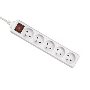 Elgotech Przedłużacz 5 gniazdowy z uziemienia i wyłącznikiem 3x1 2m Biały EPS-502W - Przedłużacze i rozgałęźniki - miniaturka - grafika 1