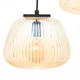 Brilliant Lampa wisząca Kaizen, długość 105 cm, bursztynowa, 3-punktowa, szkło - Lampy sufitowe - miniaturka - grafika 1