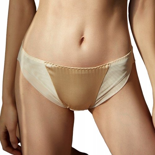 Figi Jedwabne Beżowe Średni Stan M Mulberry 6A 19 Momme 100% Jedwab