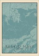 Plakaty - Galeria Plakatu, Beskid Mały mapa vintage, 42x59,4 cm - miniaturka - grafika 1