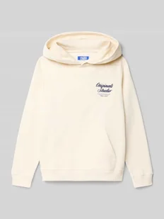 Bluza z kapturem, nadrukiem z logo i kieszenią kangurką - Swetry dla chłopców - miniaturka - grafika 1