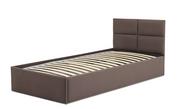 Łóżka - Łóżko tapicerowane, pojemnik na pościel, 90x200 cm, Monos, brązowy - miniaturka - grafika 1