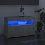 Szafki RTV - vidaXL Szafka pod TV z oświetleniem LED, szarość betonu, 60x35x40 cm - miniaturka - grafika 1