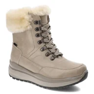 Botki damskie - Beżowe Botki G-Comfort Ocieplane Buty Damskie - miniaturka - grafika 1
