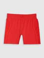 Legginsy - Damskie legginsy krótkie treningowe 4F 4FRSS25TFSTF061 - czerwone - miniaturka - grafika 1