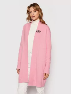 Swetry damskie - Blugirl Blumarine Kardigan RH1246-MA14M Różowy Regular Fit - grafika 1