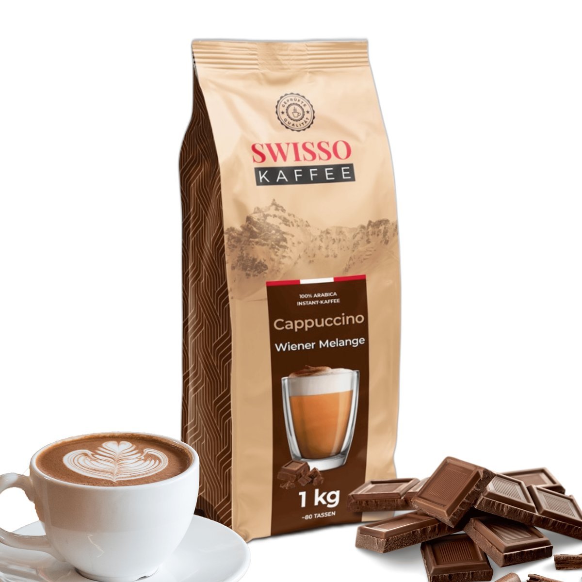 Kawa Cappuccino Wiener Melange czekoladowa Swisso Kaffee Premium 1kg