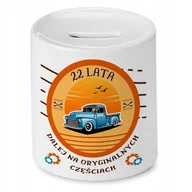 Skarbonki - Skarbonka na Urodziny 22 22te 22-te na Prezent z Nadrukiem ze Zdjęciem + Opakowanie na prezent (wzór 04) - miniaturka - grafika 1